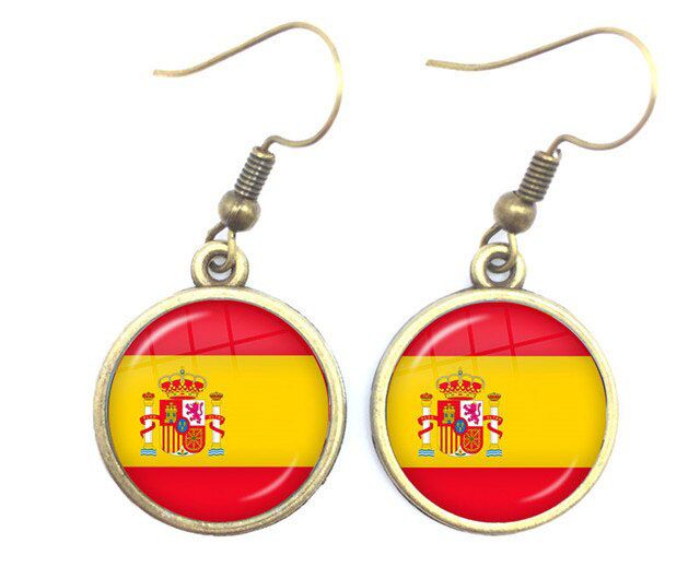 Кабошоны серьги с флагом испании
