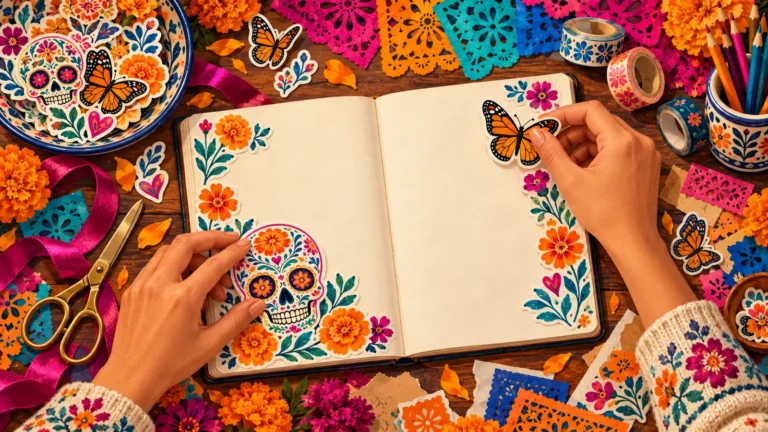Творческий дневник с мексиканскими мотивами Día de los Muertos
